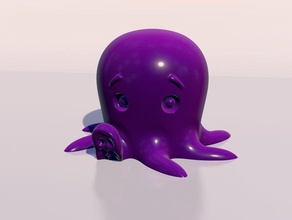 cute octopus following eyes v2 animals hello says sweet 3d print model - Mito3D