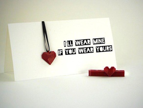sfaccettato cuore accessori faberdashery regalo amore ciondolo clip da cravatta di san valentino indossabile 3d print model - Mito3D