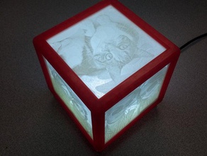 litho de la boîte lampe ledusb alimenté art desktoy bureau cadeau à led lithographie lithopane lithophane stand 3d print model - Mito3D