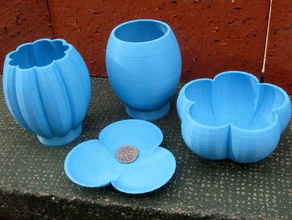 epicycloidal bowls vases math art 3d print model - Mito3D