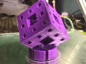 menger sponge external support math art fractal 3d print model - Mito3D