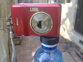 water bottle camera stand centered lug art tools lens monopod snapshot techshop tom tripod 3d print model - Mito3D