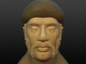 african american soldier obj-Datei Skulpturen Baskenmütze die Büste grün Modell original sculptris Quelle 3d print model - Mito3D
