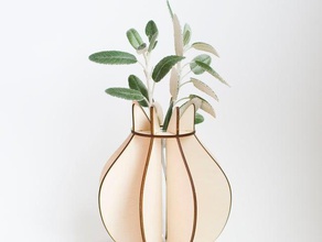 tulip flatpack vase decor holder household lasercut ornament plywood 3d print model - Mito3D