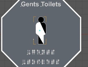 braille tuvalet işareti işaretler logoları 3d print model - Mito3D