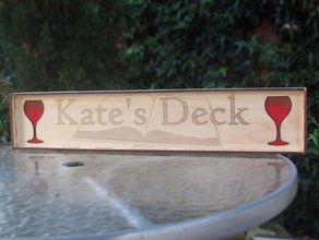 kates deck other cottage etching hatching inlay pyrography signage acrylic laser 3d print model - Mito3D