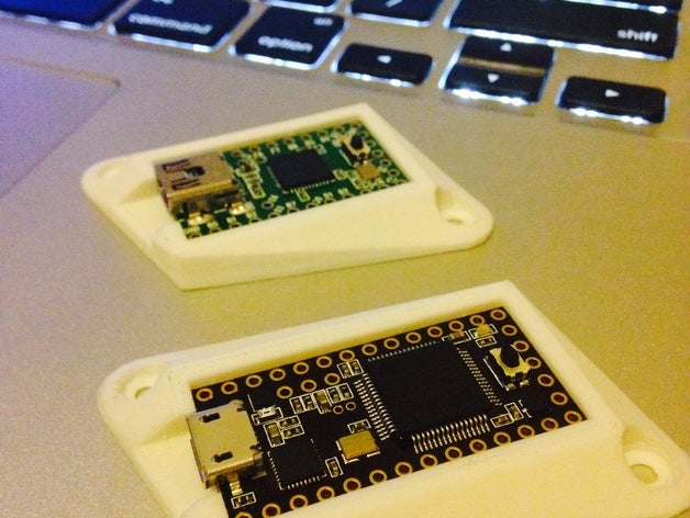 montagem em pára-choques teensy 3x usb dev conselho de administração eletrônica 30 De 32 bits 3d Impressos arduino braço atmel parafusos caso pjrc portátil proteger tiny branco 3D print model - Mito3D