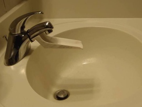 faucet slide bathroom aqua duck duct extend extender hands wash 3d print model - Mito3D