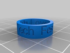 6 tech fest espessura normal anéis personalizado 3d print model - Mito3D
