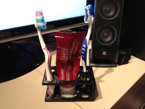 escova de dentes pasta titular casa banho recipiente do agregado familiar suporte da útil 3d print model - Mito3D