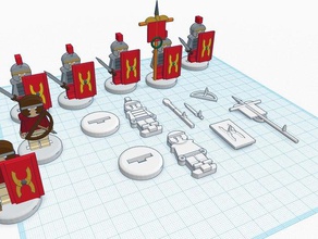 flatminis roman legionnaires games 3d print model - Mito3D
