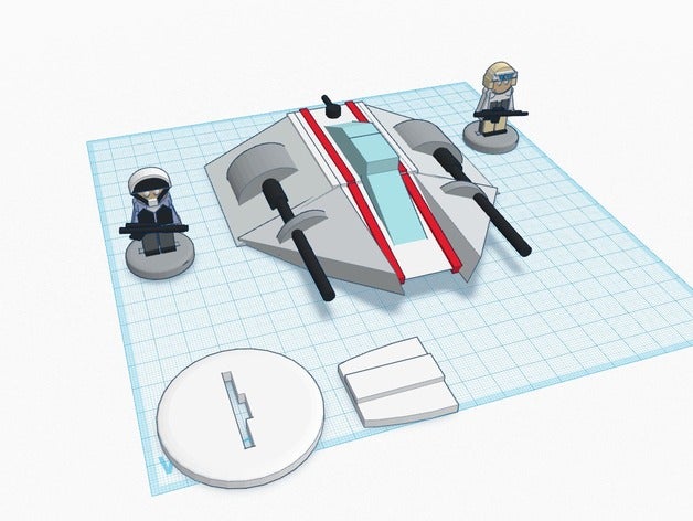 flatminis rebelde speeder jogos 3D print model - Mito3D