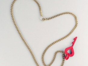 key my heart jewelry hearts keys necklace necklaces pendant pendants 3d print model - Mito3D
