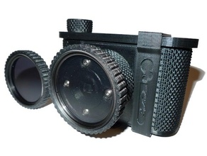 paramétrico, filtro de câmera adaptador os acessórios câmara escura cor o filme gel nd densidade neutra openscad fotografia pinhole a schlaboratory schlabricator schlem snap-on 3d print model - Mito3D