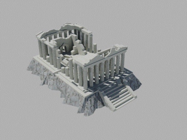 ionic ruins buildings structures acropolis greek parthenon 3D print model - Mito3D