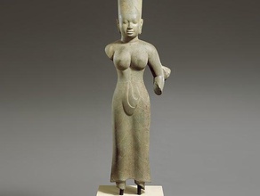 standing female deity probably durga scans replicas met museum scan sculpture woman 3d print model - Mito3D