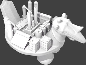 world bird industrial habitat buildings structures art met3d sculpture 3d print model - Mito3D