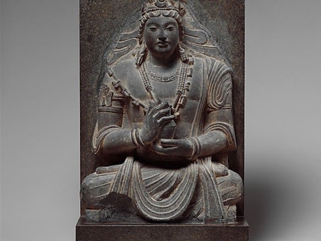 seduto bodhisattva maitreya le scansioni repliche il buddha met3d met museum museo di scansione scultura 3D print model - Mito3D