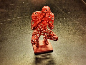 voronoi-experiment no5 Skulpturen experimentell ist Mann traurig sitzen 3d print model - Mito3D