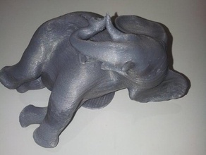 tirelire en forme d'éléphant sculptures art openscad sculptris 3d print model - Mito3D