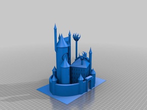 moon dragon castle buildings structures playset 3d print model - Mito3D