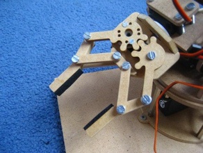mini servo gripper other 3d arduino arm hand lasercut laser cutter makeentry model motor reprap robot robotics robotic claw useful wood 3d print model - Mito3D