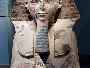 head shoulders sphinx hatshepsut sculptures egypt met museum scan 3d print model - Mito3D
