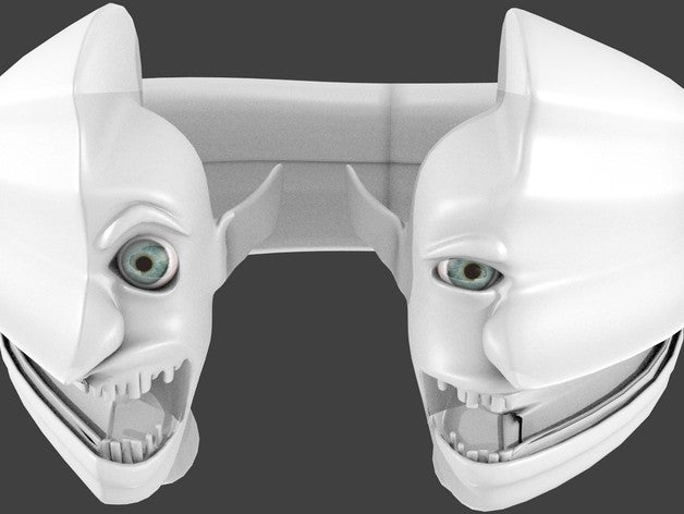 head split ring sculptures 3D print model - Mito3D