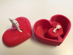 locking heart shaped box arrow key containers gift valentines 3d print model - Mito3D