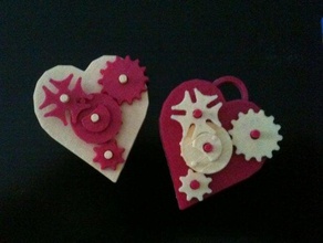 san valentino ingranaggi pinpendant gioielli regalo i cuori di lavoro 3d print model - Mito3D