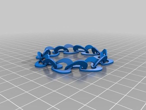 my customized heart chain-16 links jewelry 3d print model - Mito3D