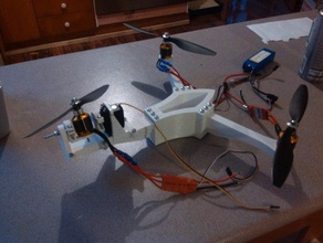 de tamanho completo, totalmente imprimível tricopter rc veículos mecânico tecnologia 3d print model - Mito3D