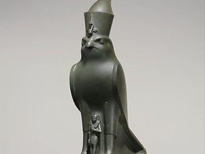 dieu horus protéger le roi nectanebo ii d'autres l'égypte rencontré musée d'analyse 3d print model - Mito3D
