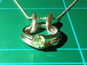 Halskette, ring-Inhaber Schmuck engagement ring Metall shapeways 3d print model - Mito3D