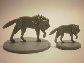 flatminis dire wolf toys games 3d print model - Mito3D