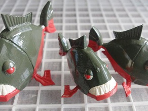 glad-piranha animals art-toy assembled fish onsuchafullsea signed 3d print model - Mito3D