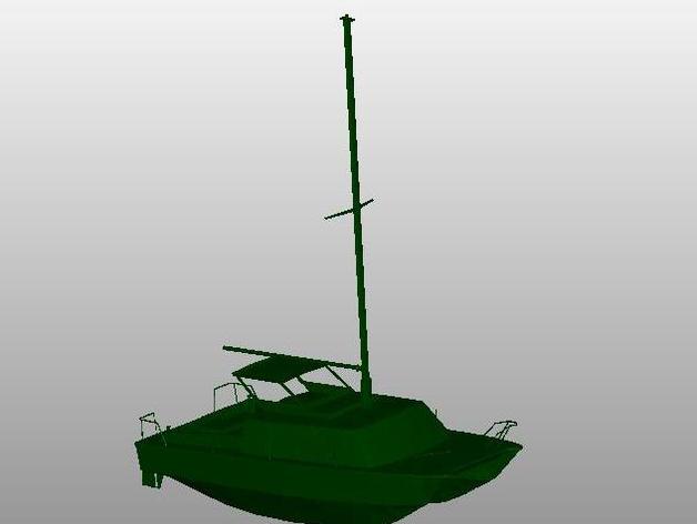 catalac 8m catamarã cruzeiro de barco veículos 3D print model - Mito3D