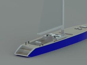 yacht à voile bureau de la coque modèles bateau 3d print model - Mito3D