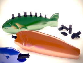 fish screw driver bit storage animals bits grip handle onsuchafullsea 3d print model - Mito3D