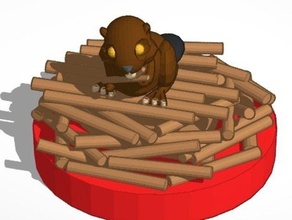 beaver rockchess animals 3d canada canadian child game kid log pellet rodent tinkercad toy 3d print model - Mito3D