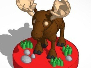 moose kingchess 3d animal canada canadian child elk forest kid ornament rockies tinkercad toy 3d print model - Mito3D