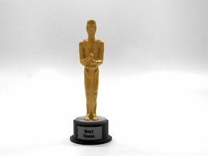 personalizable movie award las esculturas de la academia premio a base personalizador decoración dualstrusion doble extrusor regalo honor oscars estatua el trofeo dos extrusora 3d print model - Mito3D