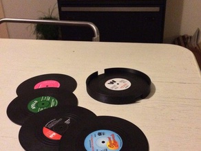 vinyl coasters holder kitchen dining 3d print model - Mito3D