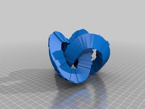 fancy trefoil-Knoten math Kunst Dekoration desktop torus 3d print model - Mito3D