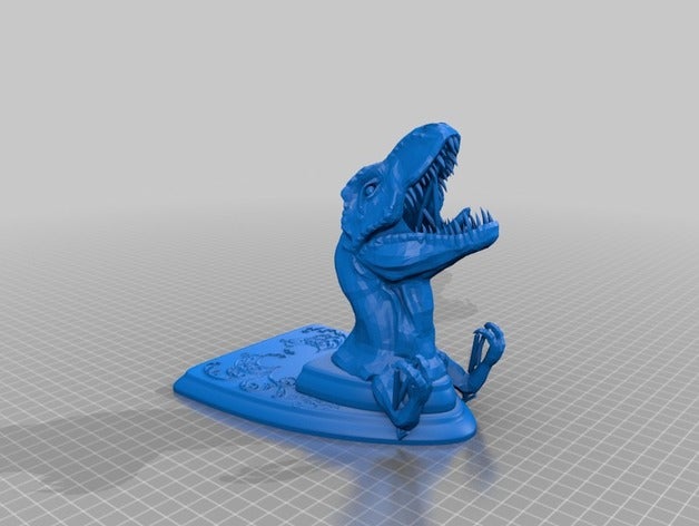 adornado t-rex de la pared soporte organización 3D print model - Mito3D