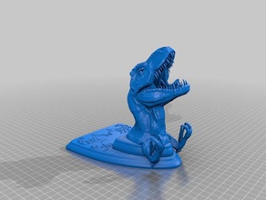 verzierte t-rex Wand-Kleiderbügel Organisation 3d print model - Mito3D