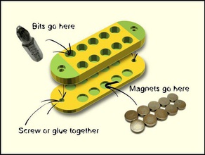magnetischer bit-Halter eingestellt andere 3d makeentry openscad parametric reprap tool nützlich 3d print model - Mito3D