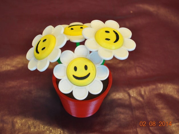faccina di fiori, vaso fiori arredamento 3D print model - Mito3D