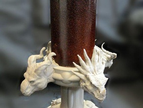 four dragons candlestick sculptures 3d print model - Mito3D