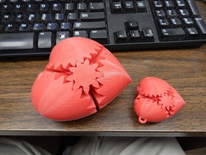 cuore ingranaggi portachiavi i meccanica le pedane san valentino 3d print model - Mito3D